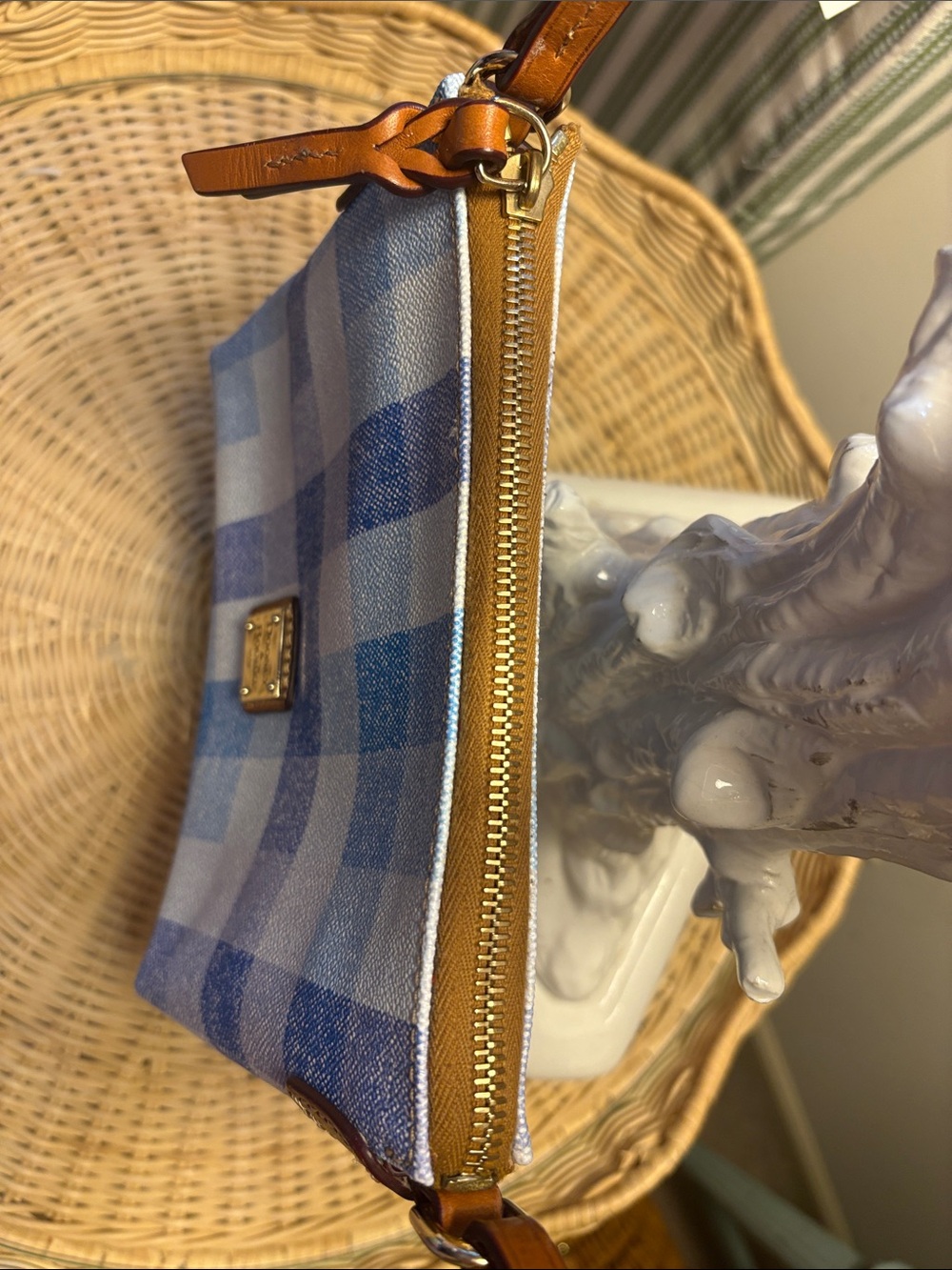 Gingham Blue & White Crossbody - Picture 6 of 14